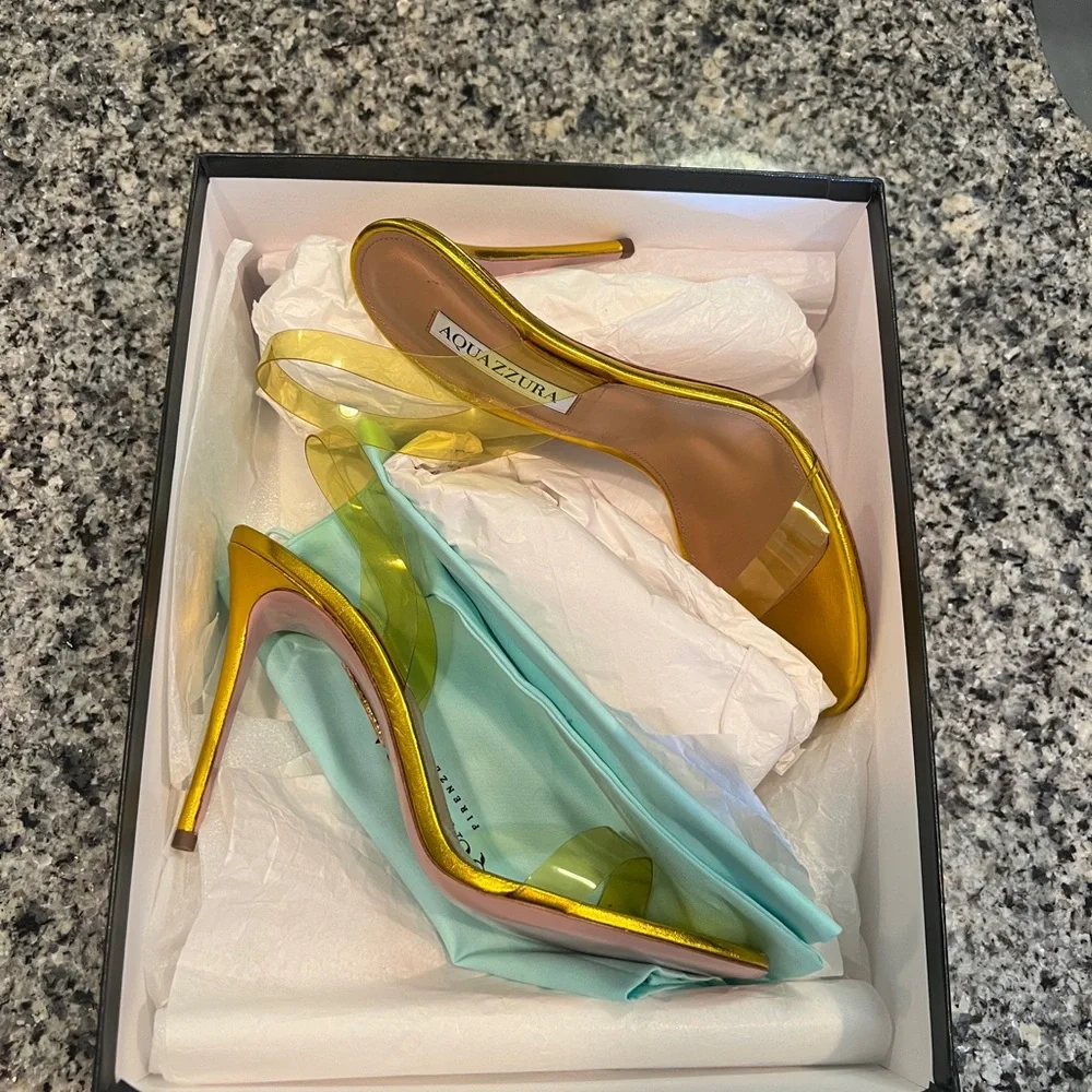 Aquazzura Gold and Yellow Heels - Picture 12 of 12